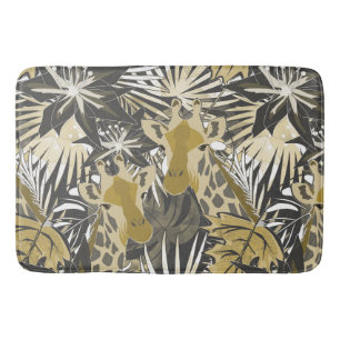 Giraffes in het nachtbos. badmat