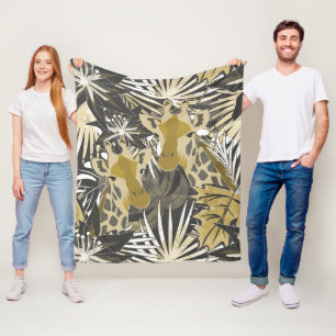 Giraffes in het nachtbos. fleece deken