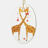 Giraffes in liefde keramisch ornament (Links)