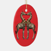Giraffes in liefde keramisch ornament (Rechts)