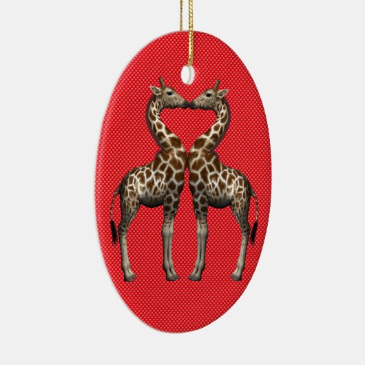 Giraffes in liefde keramisch ornament (Rechts)