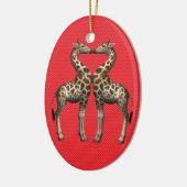 Giraffes in liefde keramisch ornament (Links)