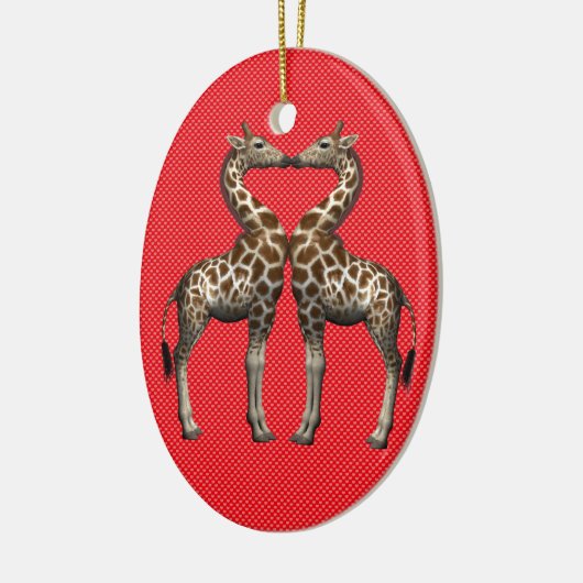 Giraffes in liefde keramisch ornament (Links)