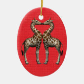 Giraffes in liefde keramisch ornament (Voorkant)