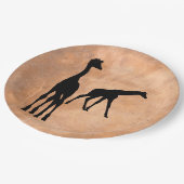 Giraffes IN SILHOUETTE Papieren Bordje (Gekanteld)