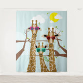 Giraffes in zonnebril wandkleed (Voorkant)