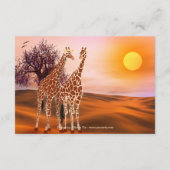 Giraffes Kaart voor een bruiloft of accommodatie (Achterkant)