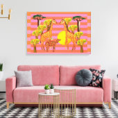 Giraffes, kameel en een vogeldoek canvas afdruk (Insitu (Woonkamer))