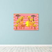 Giraffes, kameel en een vogeldoek canvas afdruk (Insitu (Houten vloer))