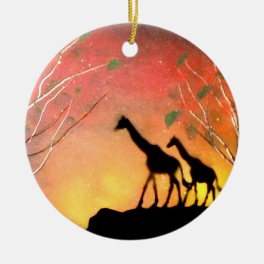 Giraffes Keramisch Ornament (Voorkant)