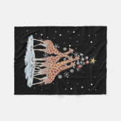 Giraffes Kerstboom Giraffe Kerstboom Merry Ch Fleece Deken (Voorkant (Horizontaal))