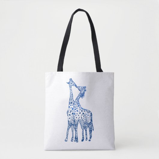 Giraffes Kiss Dessin tout-sur-impression Sac fourr (Devant)