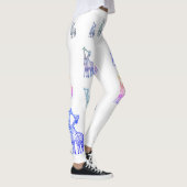 Giraffes Kiss, Drôle Leggings Personnalisés Coloré (Droite)