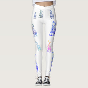 Giraffes Kiss, Drôle Leggings Personnalisés Coloré