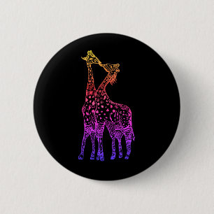 Giraffes Kus Kleurrijke kunst Ronde Badge Button 5,7 Cm