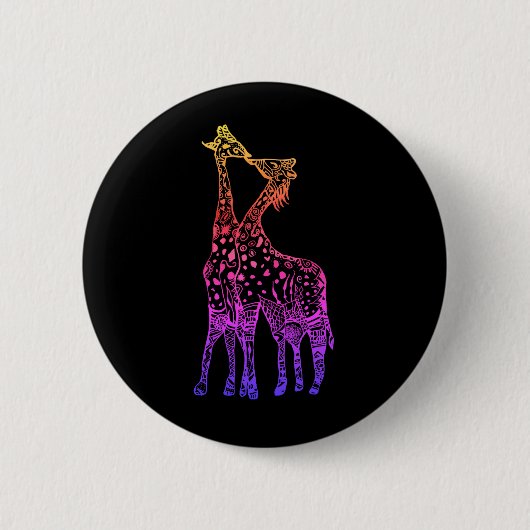 Giraffes Kus Kleurrijke kunst Ronde Badge Ronde Button 5,7 Cm (Voorkant)