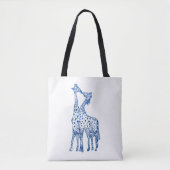 Giraffes kus tekening all-over-print Canvas tas (Voorkant)