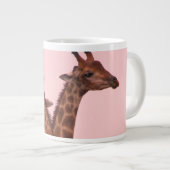Giraffes met een roze lucht extra grote beker (Voorkant rechts)