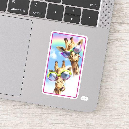 Giraffes met een zonnebril sticker (Detail)