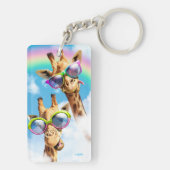 Giraffes met zonnebril sleutelhanger (achterkant)