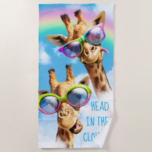 Giraffes met zonnebril strandlaken