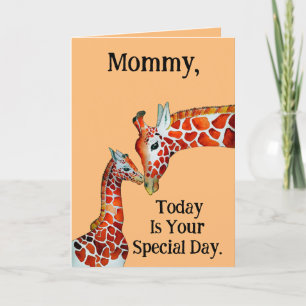 Giraffes Moederdag-Wenskaart Kaart