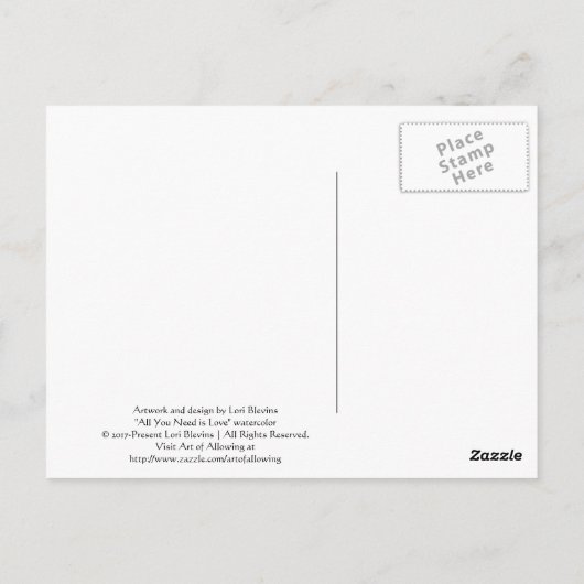 Giraffes: "Onthoud altijd dat ik van je hou!" Briefkaart (Achterkant)