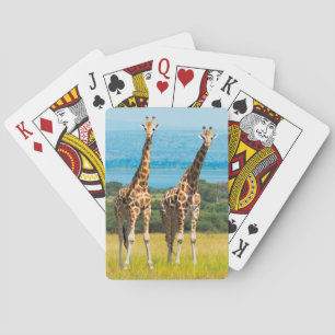 Giraffes op de Savanna in Oeganda Pokerkaarten