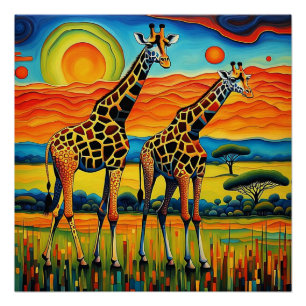 Giraffes op de Savannah Perfect Poster
