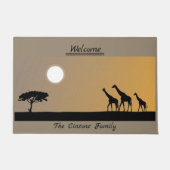 Giraffes op Sunset Serengeti Deurmat (Voorkant)