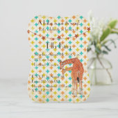 Giraffes Retro Baby Uitnodiging (Staand voorkant)
