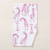 Giraffes roses Filles Whimsical Baby shower Enfant (Serviette à main)
