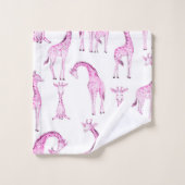 Giraffes roses Filles Whimsical Baby shower Enfant (Gant de toilette)