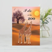 Giraffes Safari Zoo Faire-part de mariage (Debout devant)