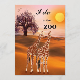 Giraffes Safari Zoo Faire-part de mariage