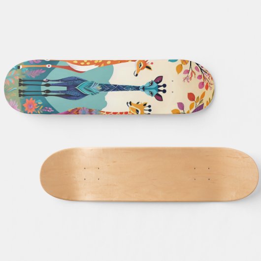 Giraffes Schattige artwork Skateboard (Horizontaal)