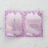 Giraffes sous la carte de Noël mistletoe pourpre (Intérieur)