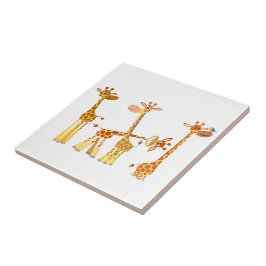 Giraffes van de cartoon: De Tegel van de herd Tegeltje