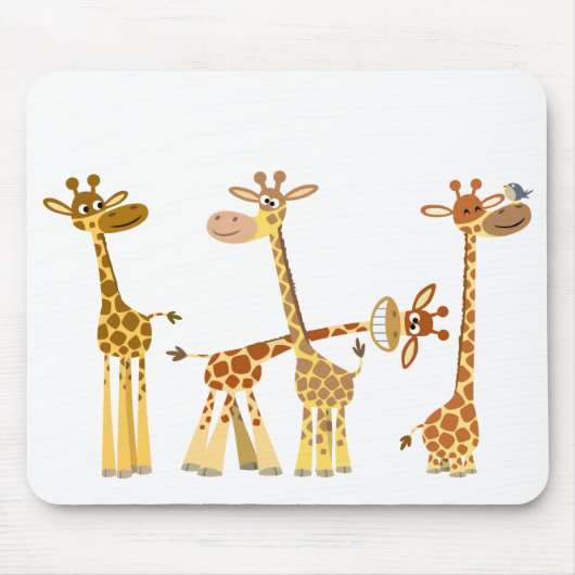 Giraffes van de cartoon: Het herdermousepad Muismat (Voorkant)