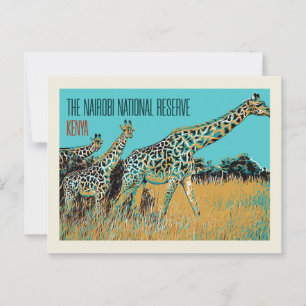 Giraffes van Kenia in Nairobi National Reserve Briefkaart