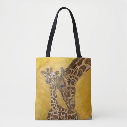 Giraffes van moeder en kind draagtas (Voorkant)