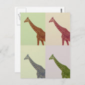 Giraffes voor  kleuren briefkaart (Voorkant / Achterkant)