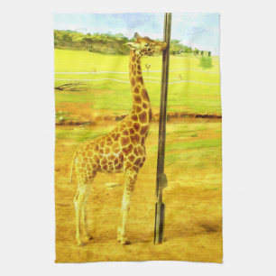 Giraffes zijn zo koude Waterverf, Theedoek