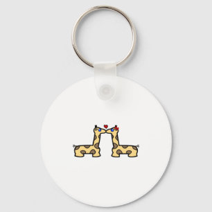 Giraffes zoenen sleutelhanger