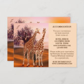 Giraffes Zoo Mariage Insertion ou carte d'hébergem (Devant / Derrière)