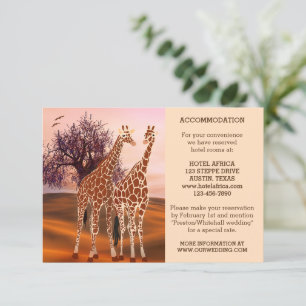 Giraffes Zoo Mariage Insertion ou carte d'hébergem