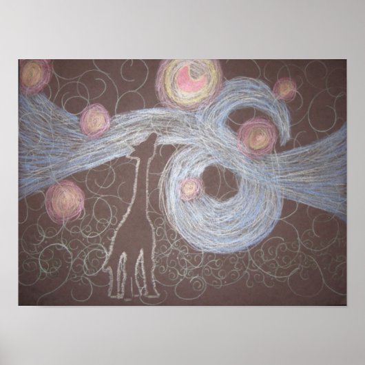 Giraffey Night Poster (Voorkant)