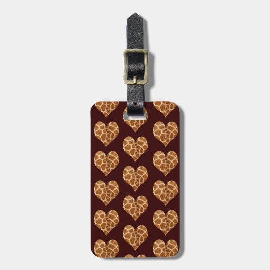 Giraffic Hearts Tiled Pattern Bagagelabel (Voorkant verticaal)