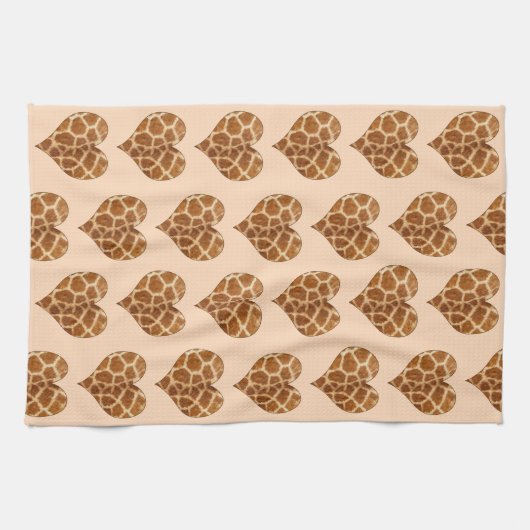 Giraffic Hearts Tiled Pattern Theedoek (Horizontaal)