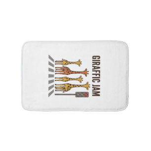 Giraffic Jam Grappige Giraffe Overstekend Vintage  Badmat